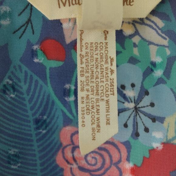 Matilda Jane Kookaburra Floral Print Crochet Trim Peasant Top XXL - Picture 6 of 7